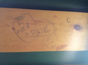 Cabin graffiti provided some educational fun during free time.